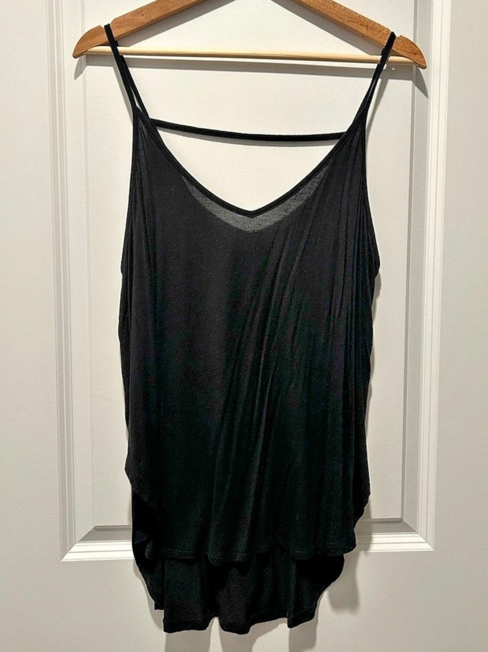 Z Supply Black Cami Tank Top XL Petite Spaghetti Strap V Neck